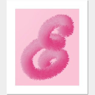 E Pink Animal Initials Posters and Art